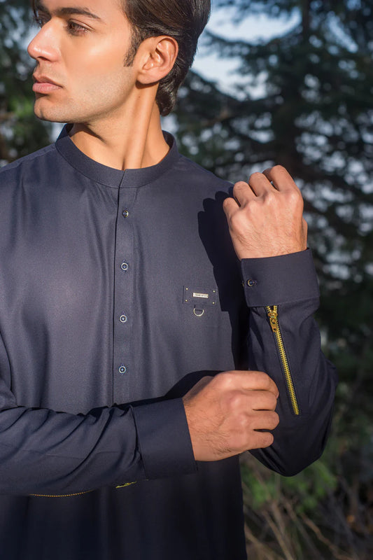 Navy Blue Designer kameez shalwar