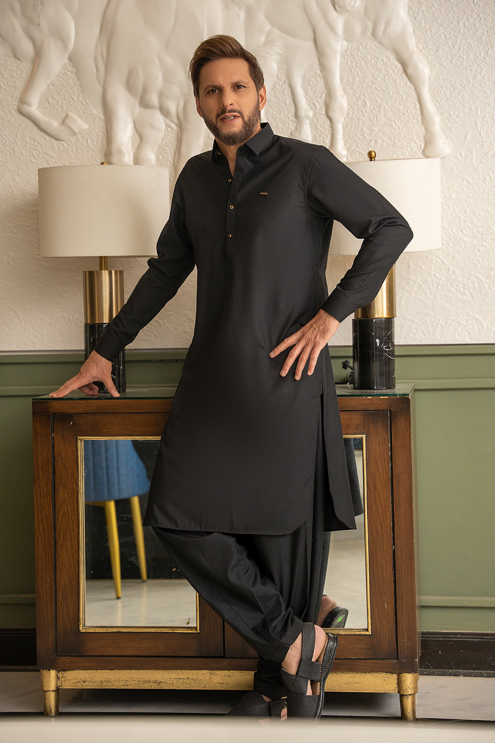 Black Blended Kameez Shalwar