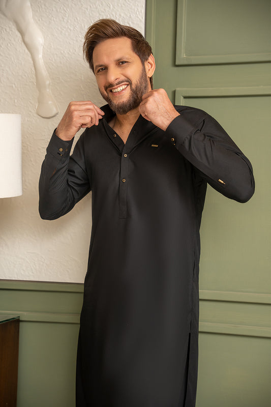 Black Blended Kameez Shalwar