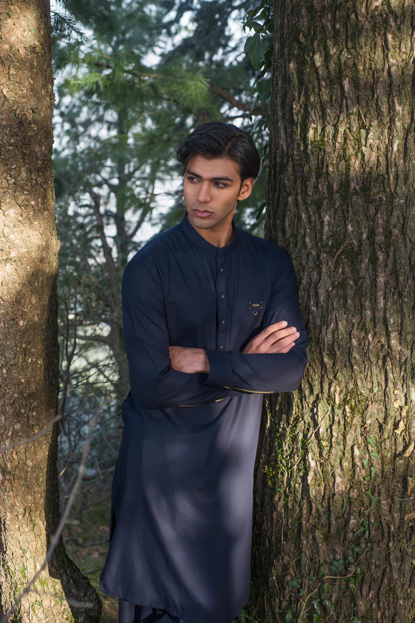 Navy Blue Designer kameez shalwar