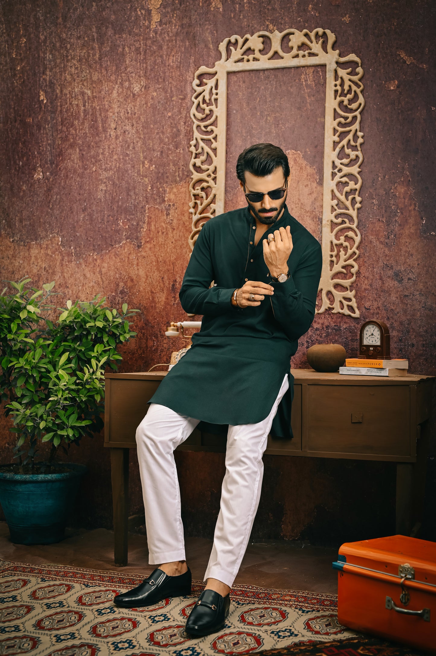 Emerald Green Designer Kurta Pajama